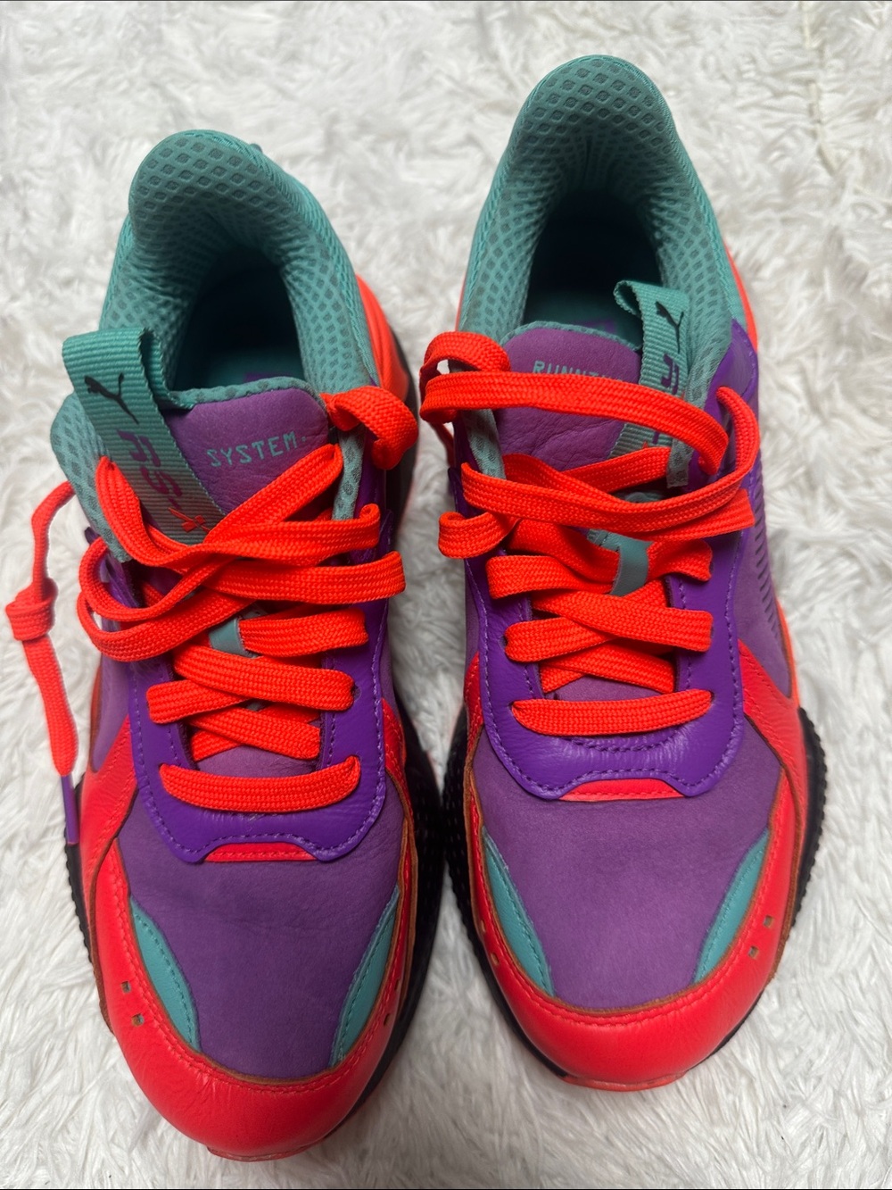 Puma Kids Colorblock Sneakers in Purple, Teal & Red